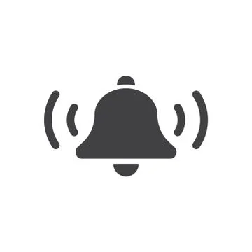 Bell Flat icon, notification icon symbols vector, with contact us set icon ve Stock Illustration