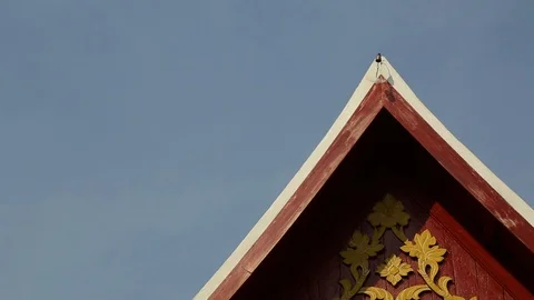 Bell on the the front of the temple in Thailand Stock Footage 94600916