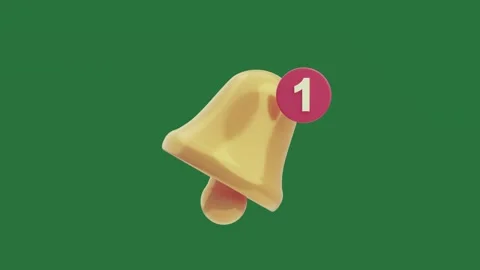 A bell on green screen and red yellow green screen frame scene elements figure Stock Footage 335981308