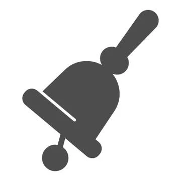 Bell with handle solid icon, school concept, school bell sign on white Illustration