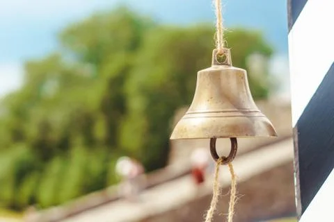 The bell hangs on a rope Stockfoto's