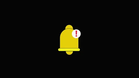 Bell icon animation with exclamation mark. Bell icon digital alert and warn.. Stock Footage 337617752