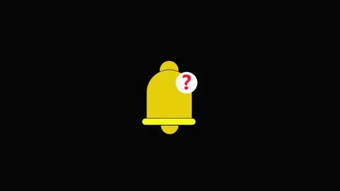 Bell icon animation with question mark. Bell icon digital alert and support.. Vídeos de archivo 337617759