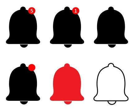 Bell icon, bell notification simple icon. Chat notification or message notif Stock Illustration