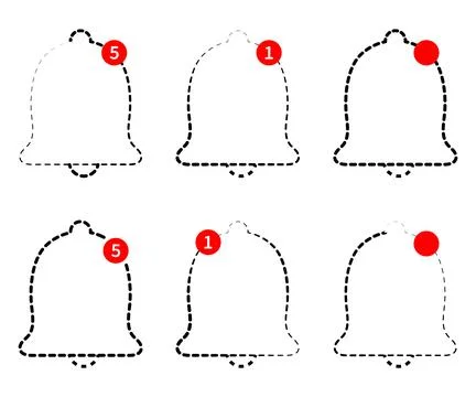 Bell icon, bell notification simple icon. Chat notification or message notif Stock Illustration