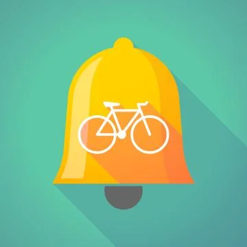 Bell icon with a bicycle Stock Illustration
