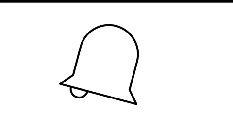 Bell icon on a black backdrop, indicating notifications or important.. Stock Footage 333233396