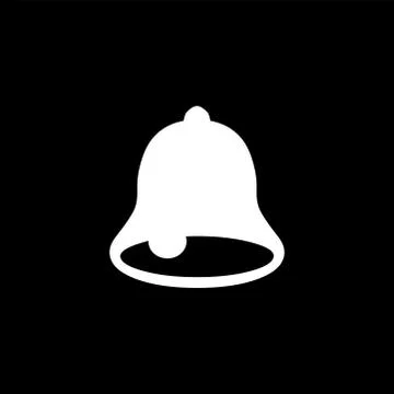 Bell Icon On Black Background. Black Flat Style Vector Illustration Stock Illustration