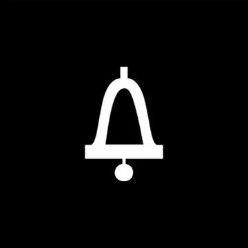 Bell Icon On Black Background. Black Flat Style Vector Illustration Stock Illustration