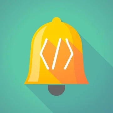 Bell icon with a code sign Stock Illustration