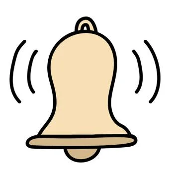 Bell icon in doodle design Stock Illustration