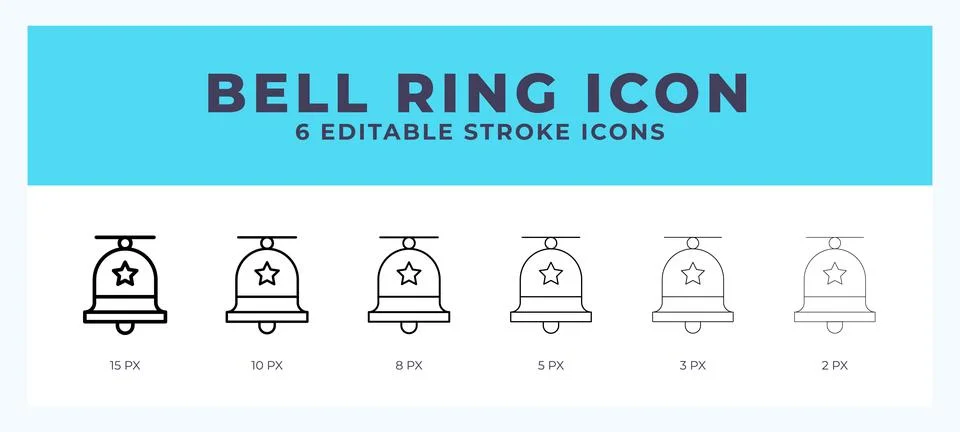 Bell icon. Editable stroke line icon vector illustration. Stock Illustration