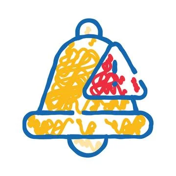 Bell icon with exclamation mark for warning alert Stock Illustration