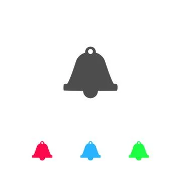 Bell icon flat. Stock Illustration