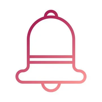 Bell icon gradient red white easter illustration 스톡 일러스트