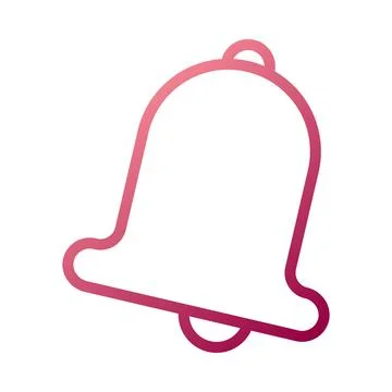 Bell icon gradient white red colour easter symbol illustration. Stock Illustration
