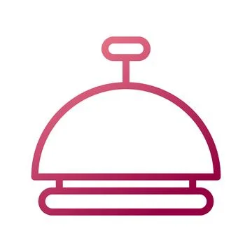 Bell icon gradient white red colour easter symbol illustration. 스톡 일러스트