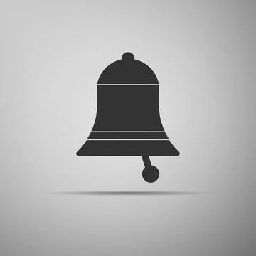 Bell icon on grey background. Adobe illustrator Stock Illustration