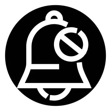 Bell icon indicating silent mode notification off Stock Illustration