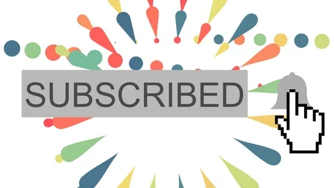 Bell icon notification subscribe button arrow cursor pointer clicking Stock Footage 107288446