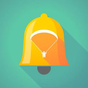 Bell icon with a paraglider Stock Illustration