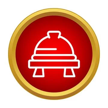 Bell icon ringing notification service outline Stock Illustration