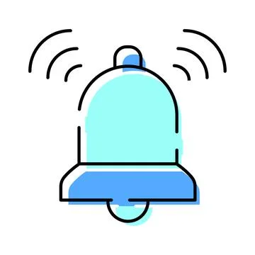 Bell icon ringing online notification alert signal Stock Illustration