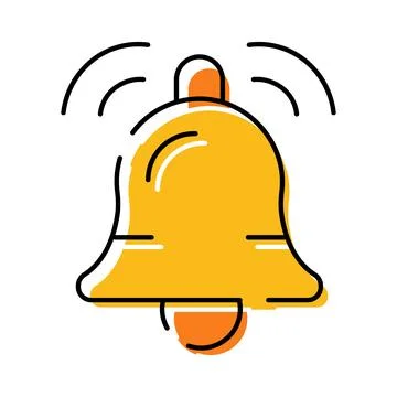 Bell icon ringing signal for notification and alert Stock Illustration