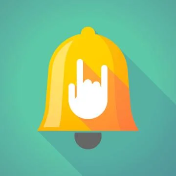 Bell icon with a rocking hand Illustrazione stock