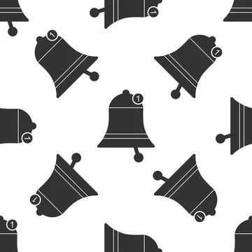 Bell icon seamless pattern on white background. New Notification icon. New イラスト素材