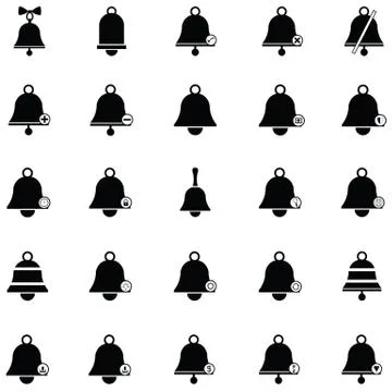 Bell icon set Stock Illustration