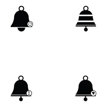Bell icon set Stock Illustration