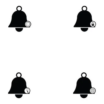 Bell icon set Stock Illustration