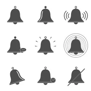 Bell icon set Stock Illustration