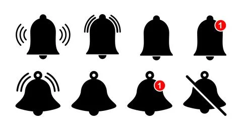 Bell Icon set. Notification icon for your web site design Stock-Illustration