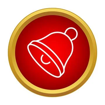 Bell icon showing new notification or alarm inside a red circle Stock Illustration