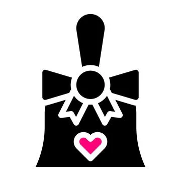 Bell icon solid black pink style valentine illustration vector element and .. Stockillustratie