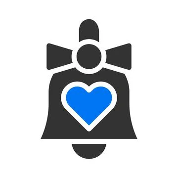 Bell icon solid blue grey style valentine illustration vector element and s.. Stock Illustration