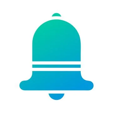 Bell icon solid gradient green blue colour easter symbol illustration. Stock Illustration
