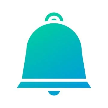 Bell icon solid gradient green blue colour easter symbol illustration. Illustrazione stock