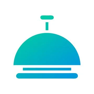 Bell icon solid gradient green blue colour easter symbol illustration. Stock Illustration