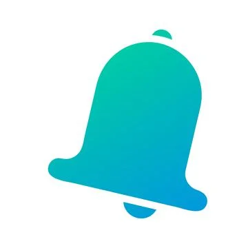 Bell icon solid gradient green blue colour easter symbol illustration. Illustrazione stock