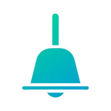 Bell icon solid gradient green blue colour easter symbol illustration. 스톡 일러스트