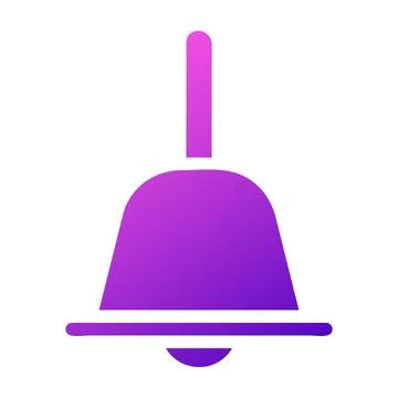 Bell icon solid gradient purple pink colour easter symbol illustration. Illustrazione stock