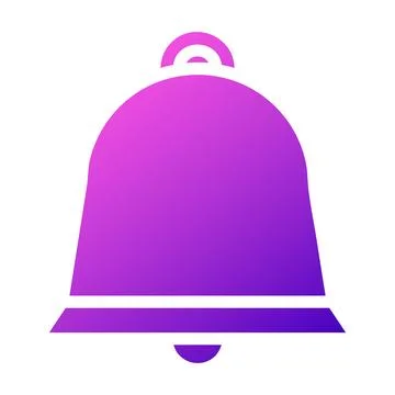 Bell icon solid gradient purple pink colour easter symbol illustration. Illustrazione stock