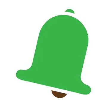 Bell icon solid green brown colour easter symbol illustration. Illustrazione stock