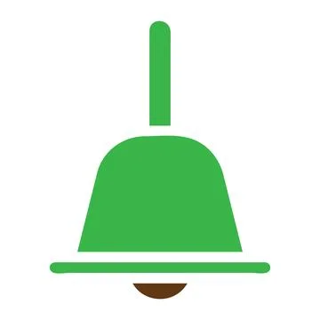Bell icon solid green brown colour easter symbol illustration. 스톡 일러스트
