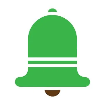 Bell icon solid green brown colour easter symbol illustration. Stock Illustration