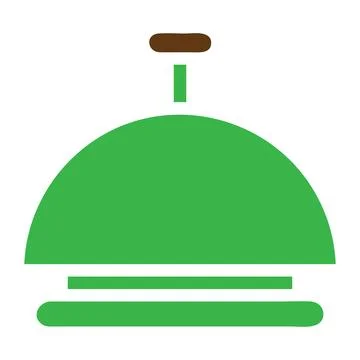 Bell icon solid green brown colour easter symbol illustration. Illustrazione stock