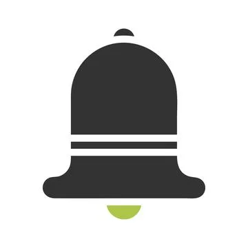 Bell icon solid green grey colour easter symbol illustration. Stockillustratie